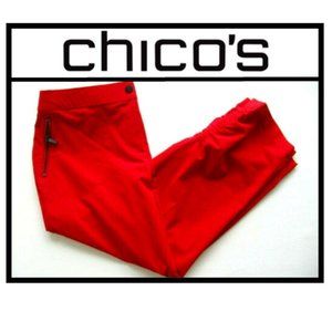 NWOT Chico’s Zenergy Size PETITE LARGE 2P Red Neema Petite Side-Pull Pants